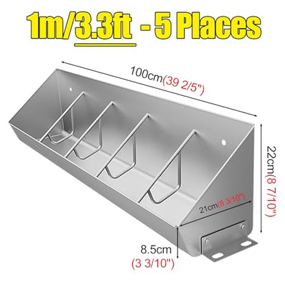 Fit 5 8 10 Bit Piglet Metal Pig Feed Trough, Stainless Steel Pig Feeders for Outside Heavy Duty, Portable Sheds Pen/Farms/Pasture Hog Feeding Troughs(1m/3.3ft 5bit) - color: 1m/3.3ft 5bit
