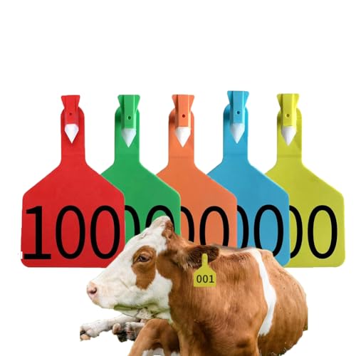 Z Tags One-Piece Cattle Ear Tags TPU Blank Livestock Animal Identification with Professional Animal Ear tag applicator for Cattle,Sheep Goat, Pig Mixed Color 101-150 - color: Mixed Color, size: 101-150
