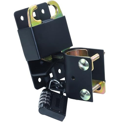[Upgraded] 5 inch Black S16100700 Two Way Lockable Gate Latch | Include 4-Digit Combination Lock and Screwdriver for Farm Gate Latch, Metal Gates with 1-1/4" to 1-1/2" Diameter Tubes - color: A01 1xLockable Gate Latch for 1-1/4 to 1-1/2 Tubes