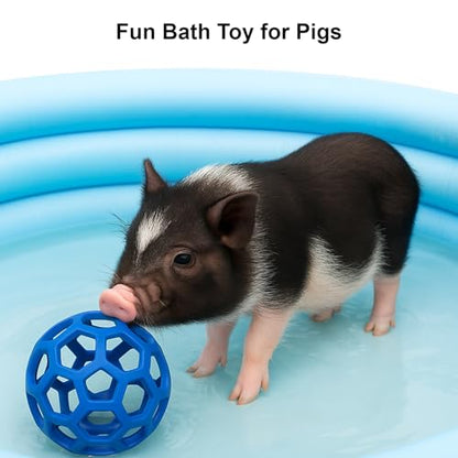 2Pcs Pig Enrichment Toys, Treat Ball Toy for Mini Pigs and Farm, Hanging Chew Ball Enrichment Toy with Rope for Pigs to Play with