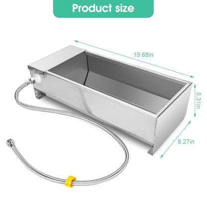 Zerone Automatic Livestock Water Dispenser, 7.5L Large Capacity Stainless Steel Self Filling Animal Drinking Water for Horse Cow Goat Pig with Valve Kit