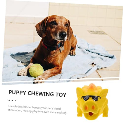 Abaodam Latex Pig Shaped Dog Chew for Puppies Interactive Teeth Grinding Plaything Safe Squeaky Pet for Large Dogs Teeth Cleaning