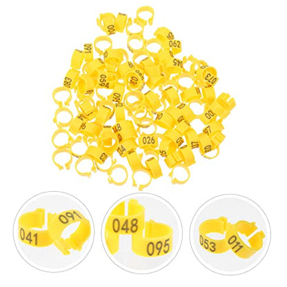 100pcs Bird Pigeons Leg Rings Poultry Leg Bands Meat Pigeon Anklet Easy Clip Rings - color: Yellow