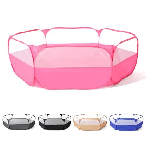 Foldable Ball Pit for Toddlers, Large Pop Up Ball Pits Kids Play Tent Crawl Playpen Ball Pool Playhouse Playpen with Storage Bag, for Boys Girls Dogs Cats Ferrets Indoor Outdoor, Bright Pink - color: Pink