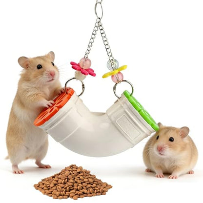 Mouse Rat' Enrichment Toys, Rat' Foraging Toy, Interactive Treat Dispenser Slow Feeder Hanging Fancy Mice Cage Accessories for Ra-ts Guinea Pig Small Pet, Wide Opening (Random)