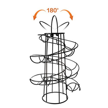 Egg Skelter Deluxe Modern Spiraling Dispenser Rack - Freestanding Wire Chicken Egg Storage Organizer Display Holder Basket for Countertop Kitchen,Black - color: Black
