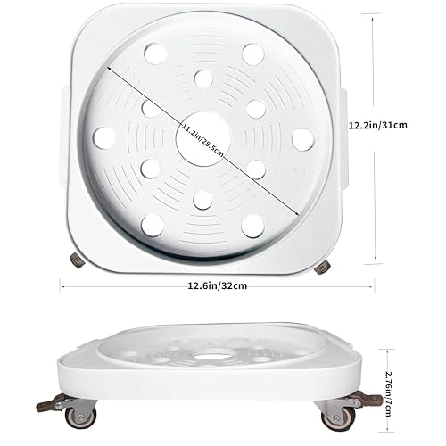 2-Pack 11" 5-Gallon Water Bottle Jug Caddy with 4 Rolling Swivel Casters - Heavy-Duty 5-Gallon Bucket Dolly & Plant Stand, Blue (2, White) - color: White
