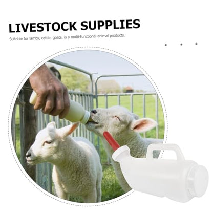 VOSAREA 2l Calves Nursing Bottle with Handle Silicone Nipple for Lamb Goat Calf Livestock Feeding