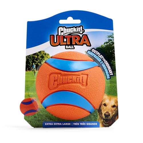 Chuckit! Ultra Ball Dog Toy - Size XXL - For Dogs 100+ lbs - Made from Durable Rubber - Super Bouncy - Floats in Water - 4-inch Diameter - Pack of 1 - color: Ultra, size: XXL