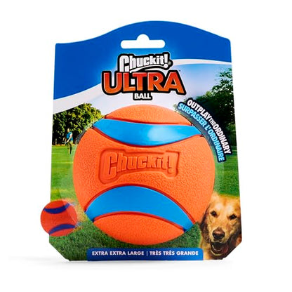 Chuckit! Ultra Ball Dog Toy - Size XXL - For Dogs 100+ lbs - Made from Durable Rubber - Super Bouncy - Floats in Water - 4-inch Diameter - Pack of 1 - color: Ultra, size: XXL