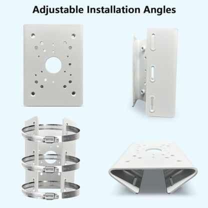 Universal Security Camera Mount Wall Mounting Brackets,Vertical Pole Mount Adapter Bracket for CCTV Camera Pole Clamp Solar Panel Clamps Outdoor Video Surveillance - size: Pole Strap Mount Bracket 4