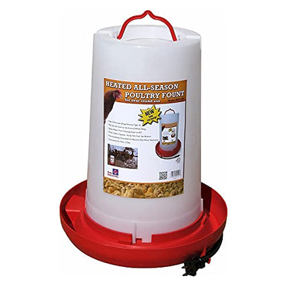 Farm Innovators 2 Pack Heated Chicken Waterer, Poultry Water Fountain, 3 Gallon - color: White, Red, size: 2 Pack