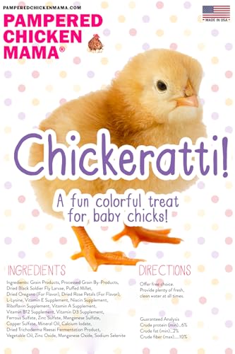 Chickeratti Baby Chick Feed Treat for Brooders & Feeders (4 POUNDS) | Supplies with Food, Chicken Treats with Grubs