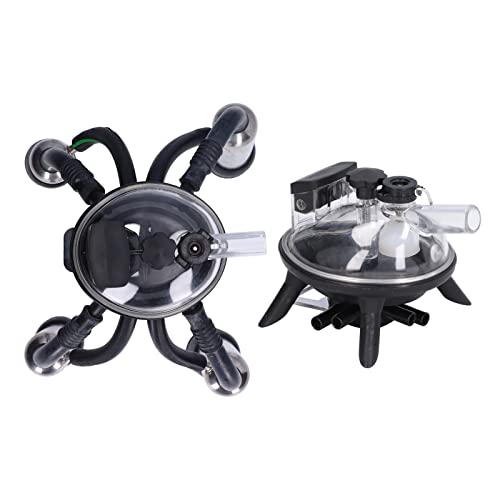 Cow Milking Cluster, Stainless Steel Rustproof Shell Silicone Liners Vacuum Pump Milking Machine Milker Claw with Accessories for Cattle and Sheep