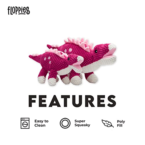 fabdog Floppies Plush Dog Toy - Cute & Durable Squeaky Dog Toys - Best Squeak Toy for Puppies and All Breeds | Ideal Pet Gift| Large Stegosaurus - color: Stegosaurus, size: Large