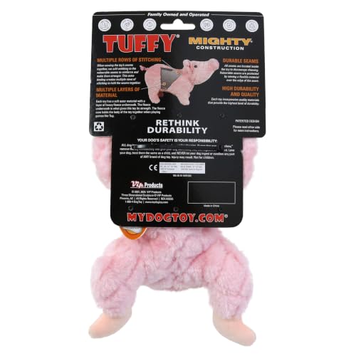 MIGHTY Tuffy 2 Pack Piggy Ultra Durable Plush Dog Toy | Multiple Layers & Reinforced Seams , Washable and Floats , Mighty® Construction - color: 2PK Large Pink Piggy