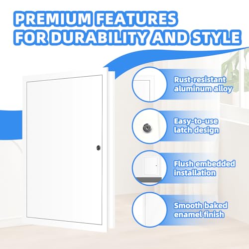 12" x 16" Metal Access Panel, 1MM Thickened Access Panel for Drywall, Aluminum Access Panel for Walls and Ceilings, Rust-Resistant and Easy-to-Install Drywall Access Panel - size: 12in*16in