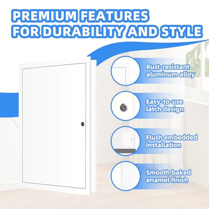 12" x 16" Metal Access Panel, 1MM Thickened Access Panel for Drywall, Aluminum Access Panel for Walls and Ceilings, Rust-Resistant and Easy-to-Install Drywall Access Panel - size: 12in*16in