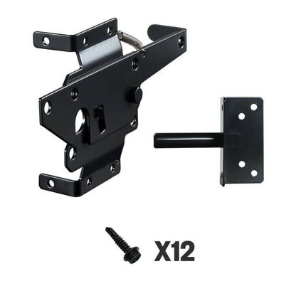 skysen Stainless Steel Self Closing Vinyl Fence Single Gate Hinge and Latch Hardware Kit -2 Hinges and 1 Latch (Single Gate Kit)