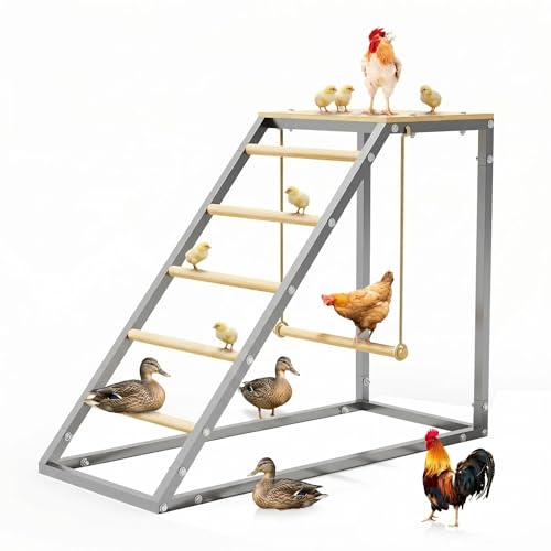Chicken Roosting Bars for Coop, with Swing, Metal Frame Chicken Perch for Outdoor Coop and Farms, Fits All Poultry & Baby Chicks, 37.6''L x 15.7''W x 27.5''H - size: 37.6''L x 15.7''W x 27.5''H