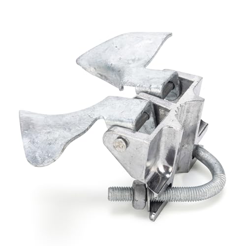 1-3/8" Gate Frames and 2-3/8" Gate Posts Chain Link Gate Latch, Heavy Duty Fence Gate Latch for Chain Link Fence, Galvanized Butterfly Latch with Padlock for Farm Fence, Metal Gates, 1 Pack