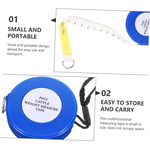 LALAFINA Animal Weight Tape Measure for Goats Cattle Pigs High Measuring Tape for Chest Waist and More Portable Farm Livestock Measuring Tool