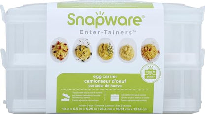 Snapware (2-Layer,24 Eggs Plastic Detachable Deviled Egg Carrier Storage Container With Lid and Handle,Freezer Dishwasher Microwave Safe,(Pack of 6) - size: Medium (Pack of 6)