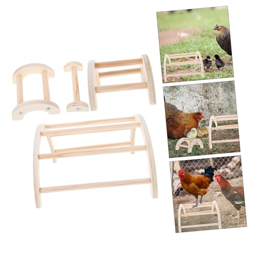 VICASKY 4pcs Wooden Chicken Training Perch Set Adjustable Chicken Ladder and Roosting Stand for Hens Compatible PET and Parrots
