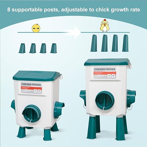 Chicken Feeder and Waterer Set, Chicken Coop Accessories with Hanging Chickens Poultry Feeder and Chicken Waterer Kit No Waste, 3 Gallon/26 Pounds, Blue - color: Blue, size: 12KG