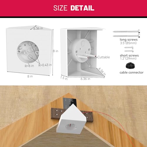 FB900-1 Cathedral Ceiling Fan Angle Mount Box, Mounting Bracket Kit, Fits Angles of 80 or Up, White, 1 Pack