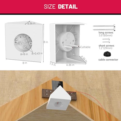 FB900-1 Cathedral Ceiling Fan Angle Mount Box, Mounting Bracket Kit, Fits Angles of 80 or Up, White, 1 Pack