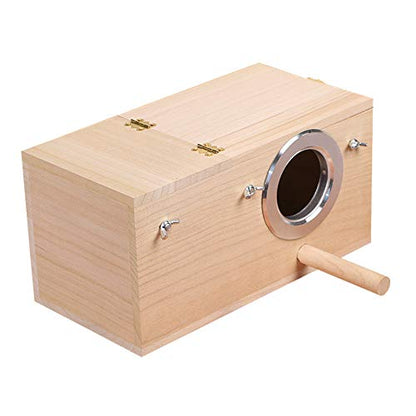 YJJKJ Wood Parakeet Nest Box Pet Bird House Parrot Breeding Mating Box Bird Cage Box for Lovebirds Cockatiel Parrotlets Budgerigar Parakeet (L) - size: Large