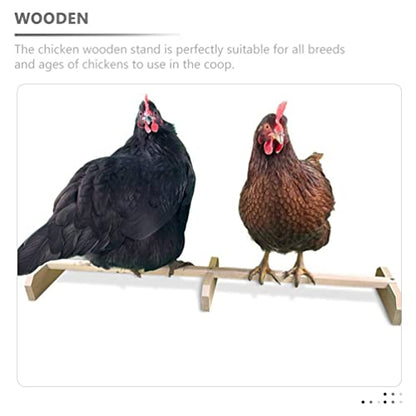 Yardwe Natural Chicken Roosting Perch Wooden Bird Stand Roosting Bars for Chickens Parrot Accessory