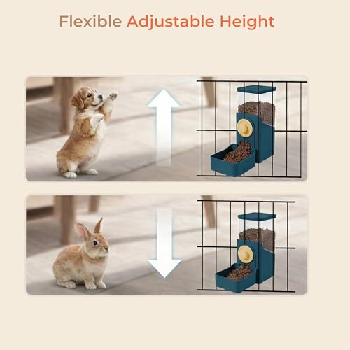 41 oz Hanging Gravity Auto-Refill Small Animal Feeder Dark Blue | Space-Saving, Large Capacity, Easy-Refill Bowl for Rabbits, Guinea Pigs, Ferrets, Chinchillas & Small Pets - color: Dark Blue