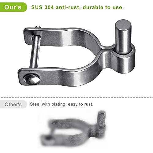 Insaga 304 Stainless Steel Chain Link Fence Parts (2 Pack) - Male Post Hinges for Outer Diameter 2-3/8" Fence, Farm Gates with 5/8" Pintle, Rust-Resistant Outdoor, Bolts/Nuts Included - color: Male-2-3/8''-2pcs