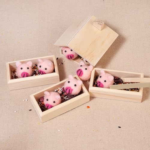 Sorting Stacking Wooden Toys for Toddlers, Montessori Pig Toy Toddler Sensory Bin Tool Toys, Wood Farm Toy House Fine Motor Skill Early Learning Preschool Educational Gift for Kids - style: Pig Toys