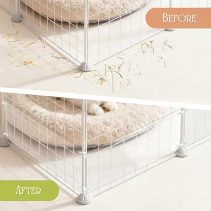 12 Pack Transparent PVC Urine Guard for Small Pets - 14”x5” Trimmable Cage Edge Liner with DIY Letter Stickers & Zip Ties, Personalize Plastic Side Lining for Rabbits Guinea Pigs Hamsters Ferrets