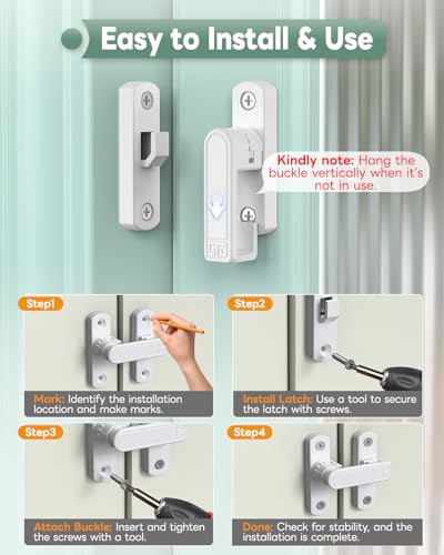 Adjustable Barn Door Locks, 90/180 Degree Sliding Door Latch, Protect Home Security Gate Latch for Bedroom, Barn, Cabinet, Garden, Fence (White-2 Pcs) - color: White-2 Pcs