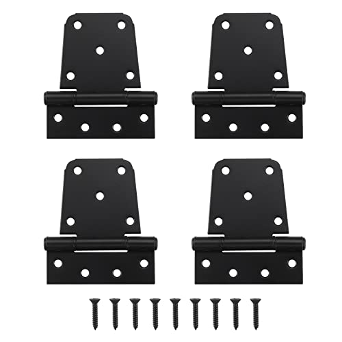 Heavy Duty Gate Hinges 4 Pack, 3.5 Inch Black Shed Barn Door Hinges, Metal Gate Hinges for Wooden Gates Wood Fence Outdoor with Screws, HOME MASTER HARDWARE - color: 4 Pack - Black