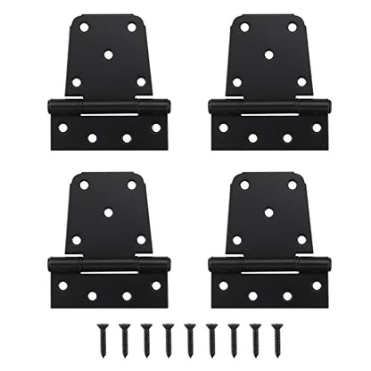 Heavy Duty Gate Hinges 4 Pack, 3.5 Inch Black Shed Barn Door Hinges, Metal Gate Hinges for Wooden Gates Wood Fence Outdoor with Screws, HOME MASTER HARDWARE - color: 4 Pack - Black