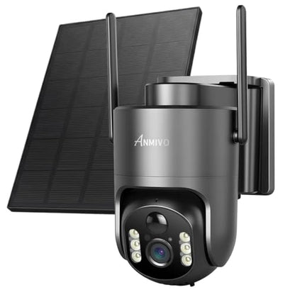 No WiFi Security Camera, 4G LTE Cellular Security Cameras Wireless Outdoor for Home/Farm/Jobsite, 2.5K True 4MP Off Grid Camera with SD & SIM, PIR Sensor, 2-Way Audio, Color Night Vision, Grey