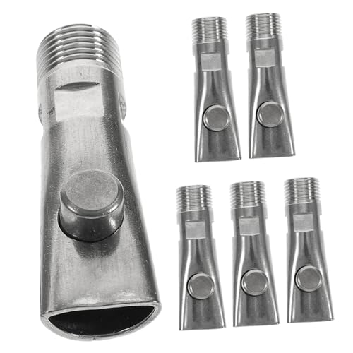 BESPORTBLE 5pcs Stainless Steel Automatic Pig Waterer with Nipple Drinkers for Piglets Livestock Leak Water Feeder Saving Water and Labor for Farm Animals