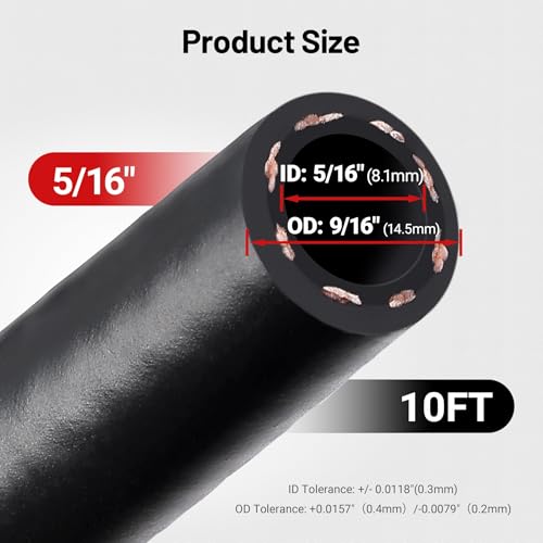 EVIL ENERGY 5/16 Marine Fuel Line Hose Type A1-15 Rubber 10FT SAE J1527 - size: 5/16 10FT