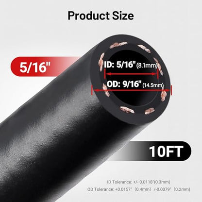 EVIL ENERGY 5/16 Marine Fuel Line Hose Type A1-15 Rubber 10FT SAE J1527 - size: 5/16 10FT
