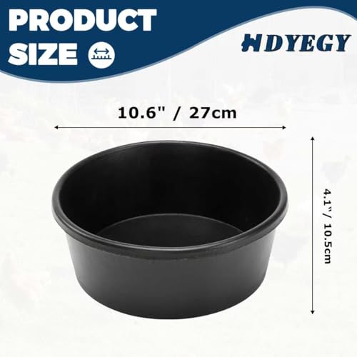 6Pcs Rubber Feed Pan,Heavy Duty 1 Gallon Horse Feed Bucket Livestock Feeder Tubs for Horse,Pony, Goat, Pig, Chicken, Dog, Farm Small Animal