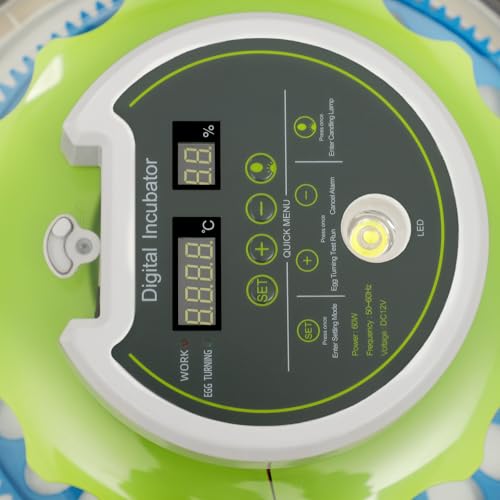 60 Incubators for Hatching Eggs, Quail Egg Incubator Automatic Turner with Dual Power Supply & Intelligent Control, Adjust Temperature & Humidity, Poultry Egg Incubator for Hatching Chicken Duck Bird - size: 60 eggs