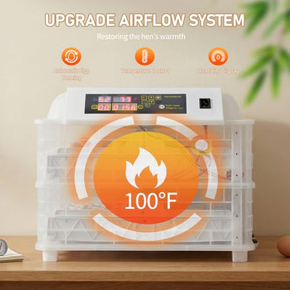 Winado Incubators for Hatching Eggs, 96 Egg Incubator with Automatic Egg Turning & Temperature Control, Egg Candler, and Day Counter for Chicken, Duck, and Quail Eggs Hatching