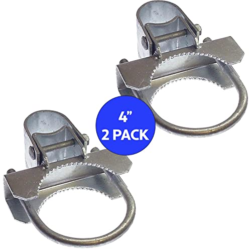 Chain Link Fence Bull Dog Commercial Duty Gate Hinge-for 4" Outside Diameter Gate Post/Pipe & 1-5/8 Thru 1-7/8" Gate Frames-Galvanized Chain Link Post Gate Hinge-Hinge Nuts/Bolts Included (2 Pak) - size: 4" Post - 2 Pack