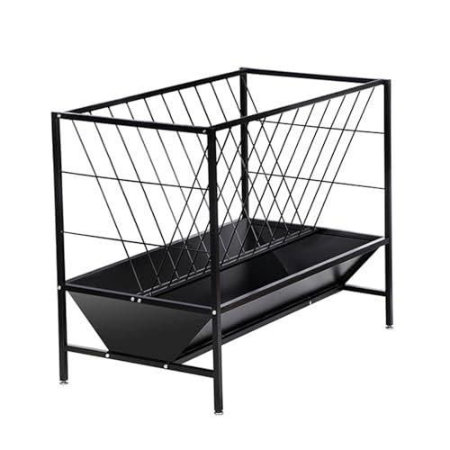 Heavy Duty Galvanized Metal Pasture Feeder 70 Gallon Capacity Dual Use Hay Grain Feeder for Goats Sheep Calves Cows Horses Livestock Feeding Equipment