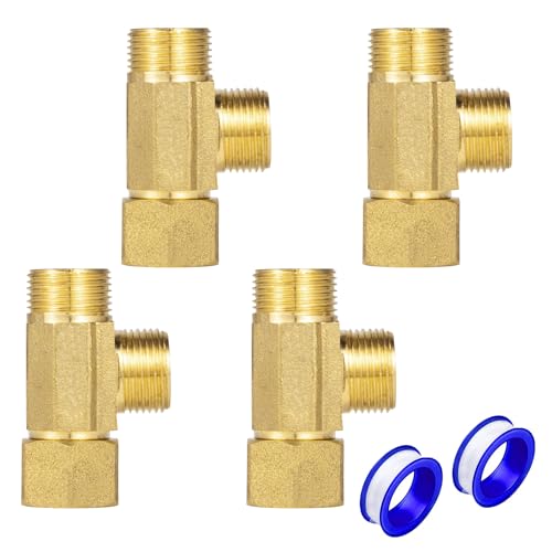 Brass Angle Stop Add-A-TeeValve, 3/8x 3/8x 3/8 (4 Pack) - size: 3/8x 3/8x 3/8 4 Pack Brass